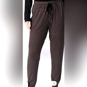 Monogram Brown Patterned drawstrings Jogger Pants Sz XL